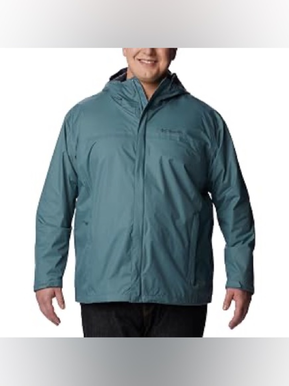 Columbia Men’s rain Jacket full zip green hooded waterproof Big & tall Size 6x